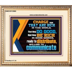 DO GOOD AND BE RICH IN GOOD WORKS  Religious Wall Art   GWCOV12980  "23x18"