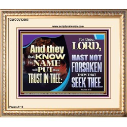 THEY THAT KNOW THY NAME WILL NOT BE FORSAKEN  Biblical Art Glass Portrait  GWCOV12983  "23x18"