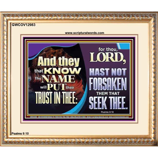 THEY THAT KNOW THY NAME WILL NOT BE FORSAKEN  Biblical Art Glass Portrait  GWCOV12983  