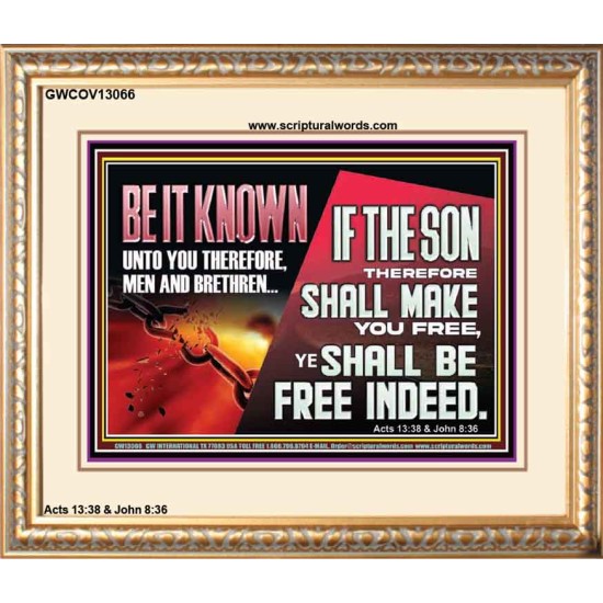IF THE SON THEREFORE SHALL MAKE YOU FREE  Ultimate Inspirational Wall Art Portrait  GWCOV13066  