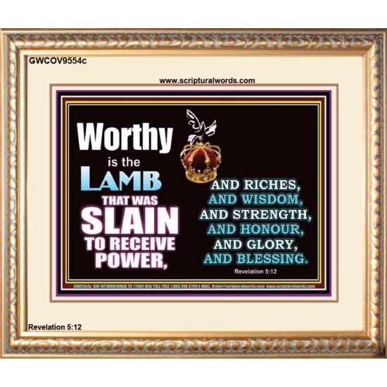 LAMB OF GOD GIVES STRENGTH AND BLESSING  Sanctuary Wall Portrait  GWCOV9554c  