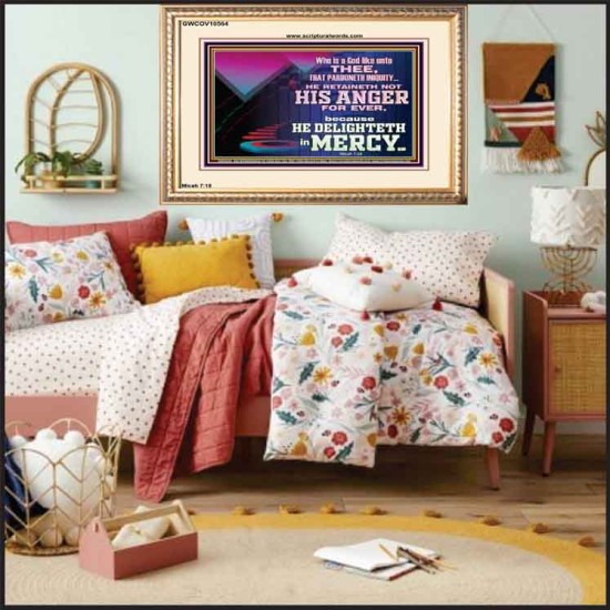 THE LORD DELIGHTETH IN MERCY  Contemporary Christian Wall Art Portrait  GWCOV10564  