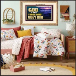 GOD IS WITH THOSE WHO OBEY HIM  Scripture Art Prints Portrait  GWCOV12723  "23x18"