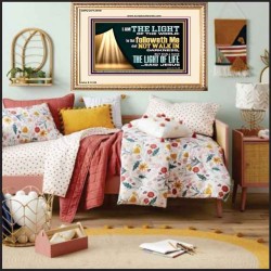 HE THAT FOLLOWETH ME SHALL NOT WALK IN DARKNESS  Modern Christian Wall Décor  GWCOV12956  "23x18"
