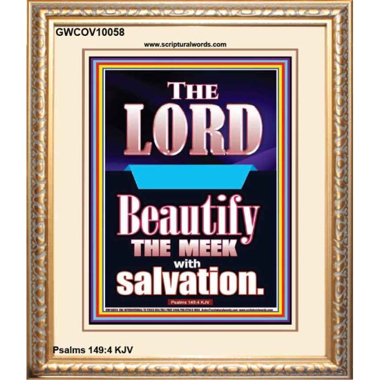 THE MEEK IS BEAUTIFY WITH SALVATION  Scriptural Prints  GWCOV10058  