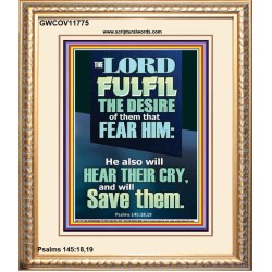 DESIRE OF THEM THAT FEAR HIM WILL BE FULFILL  Contemporary Christian Wall Art  GWCOV11775  "18X23"