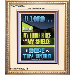 JEHOVAH OUR HIDING PLACE AND SHIELD  Encouraging Bible Verses Portrait  GWCOV11778  "18X23"