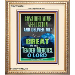 CONSIDER MINE AFFLICTION O LORD MY GOD  Christian Quote Portrait  GWCOV11782  "18X23"