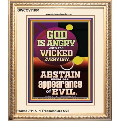 GOD IS ANGRY WITH THE WICKED EVERY DAY ABSTAIN FROM EVIL  Scriptural Décor  GWCOV11801  "18X23"