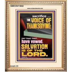 SACRIFICE THE VOICE OF THANKSGIVING  Custom Wall Scripture Art  GWCOV11832  "18X23"