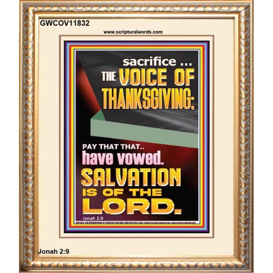 SACRIFICE THE VOICE OF THANKSGIVING  Custom Wall Scripture Art  GWCOV11832  