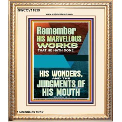 HIS MARVELLOUS WONDERS AND THE JUDGEMENTS OF HIS MOUTH  Custom Modern Wall Art  GWCOV11839  "18X23"