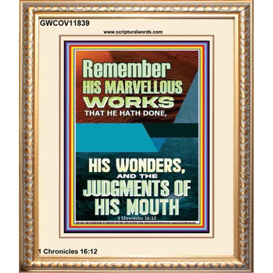 HIS MARVELLOUS WONDERS AND THE JUDGEMENTS OF HIS MOUTH  Custom Modern Wall Art  GWCOV11839  