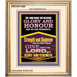 GLORY AND HONOUR ARE IN HIS PRESENCE  Custom Inspiration Scriptural Art Portrait  GWCOV11848  "18X23"