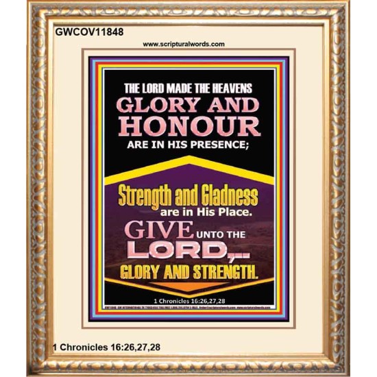 GLORY AND HONOUR ARE IN HIS PRESENCE  Custom Inspiration Scriptural Art Portrait  GWCOV11848  