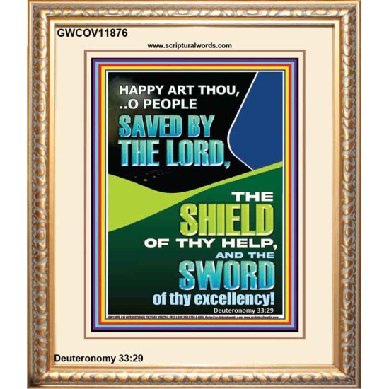 O PEOPLE SAVED BY THE LORD  Printable Bible Verse to Portrait  GWCOV11876  