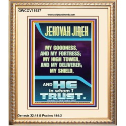 JEHOVAH JIREH MY GOODNESS MY HIGH TOWER MY DELIVERER MY SHIELD  Unique Power Bible Portrait  GWCOV11937  "18X23"