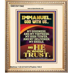 IMMANUEL GOD WITH US MY GOODNESS MY FORTRESS MY HIGH TOWER MY DELIVERER MY SHIELD  Children Room Wall Portrait  GWCOV11942  "18X23"