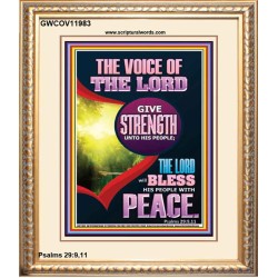 THE VOICE OF THE LORD GIVE STRENGTH UNTO HIS PEOPLE  Bible Verses Portrait  GWCOV11983  