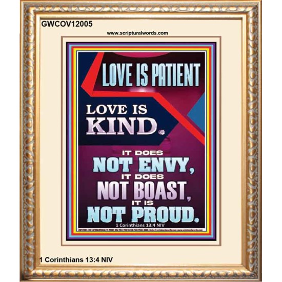 LOVE IS PATIENT AND KIND AND DOES NOT ENVY  Christian Paintings  GWCOV12005  