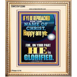 IF YE BE REPROACHED FOR THE NAME OF CHRIST HAPPY ARE YE  Contemporary Christian Wall Art  GWCOV12260  "18X23"