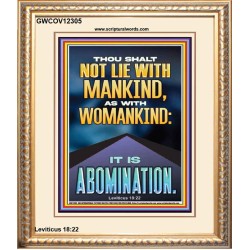 NEVER LIE WITH MANKIND AS WITH WOMANKIND IT IS ABOMINATION  Décor Art Works  GWCOV12305  "18X23"