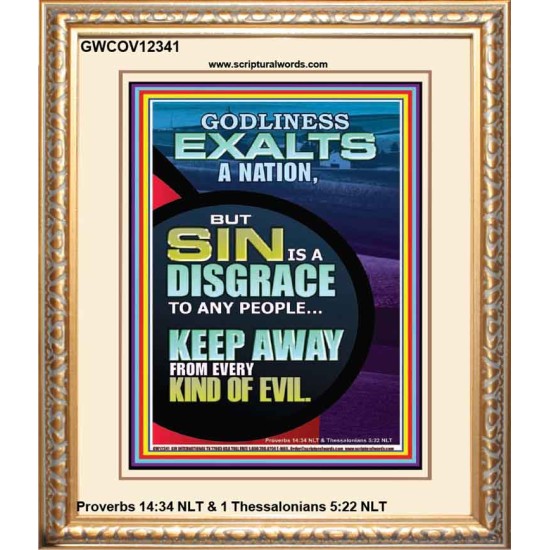 GODLINESS EXALTS A NATION SIN IS A DISGRACE  Custom Inspiration Scriptural Art Portrait  GWCOV12341  