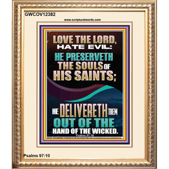 DELIVERED OUT OF THE HAND OF THE WICKED  Bible Verses Portrait Art  GWCOV12382  