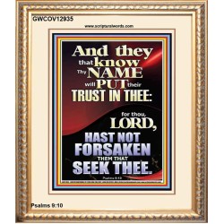 THOSE WHO HAVE KNOWLEDGE OF YOUR NAME ARE NEVER DISAPPOINTED  Unique Scriptural Portrait  GWCOV12935  "18X23"