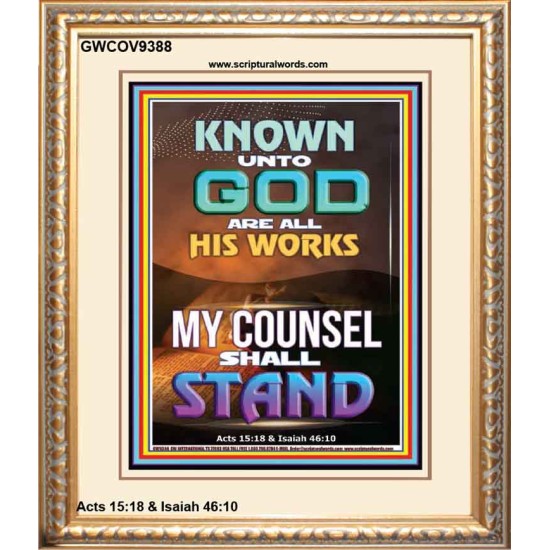 KNOWN UNTO GOD ARE ALL HIS WORKS  Unique Power Bible Portrait  GWCOV9388  