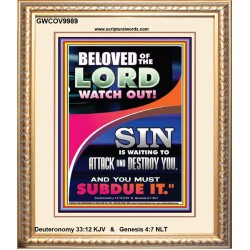 BELOVED WATCH OUT SIN IS ROARING AT YOU  Sanctuary Wall Portrait  GWCOV9989  "18X23"