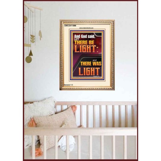 LET THERE BE LIGHT AND THERE WAS LIGHT  Christian Quote Portrait  GWCOV11998  