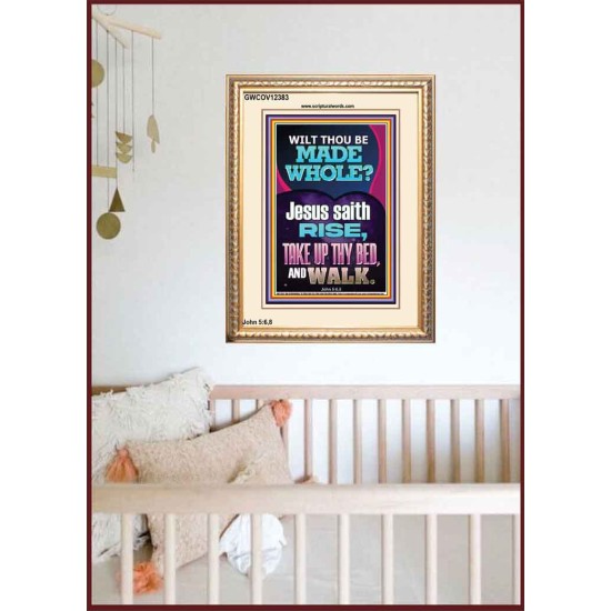 RISE TAKE UP THY BED AND WALK  Bible Verse Portrait Art  GWCOV12383  
