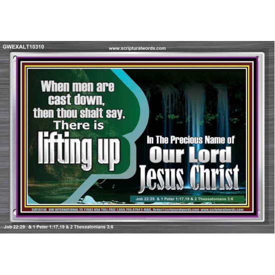 YOU ARE LIFTED UP IN CHRIST JESUS  Custom Christian Artwork Acrylic Frame  GWEXALT10310  