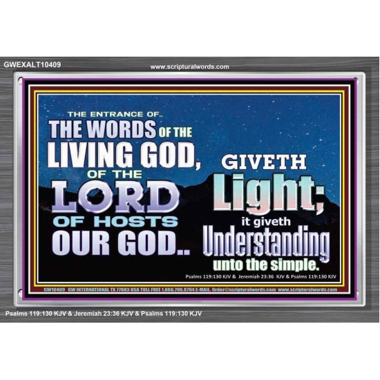 THE WORDS OF LIVING GOD GIVETH LIGHT  Unique Power Bible Acrylic Frame  GWEXALT10409  