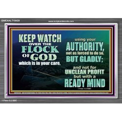 WATCH THE FLOCK OF GOD IN YOUR CARE  Scriptures Décor Wall Art  GWEXALT10439  "33X25"