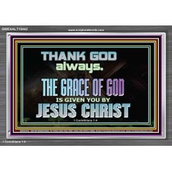 THANKING GOD ALWAYS OPENS GREATER DOOR  Scriptural Décor Acrylic Frame  GWEXALT10442  "33X25"