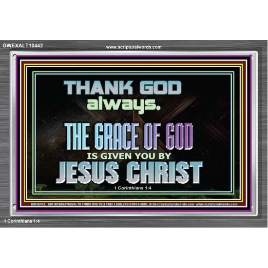 THANKING GOD ALWAYS OPENS GREATER DOOR  Scriptural Décor Acrylic Frame  GWEXALT10442  