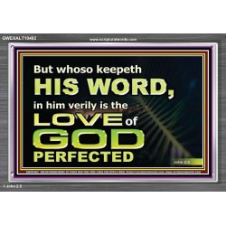 THOSE WHO KEEP THE WORD OF GOD ENJOY HIS GREAT LOVE  Bible Verses Wall Art  GWEXALT10482  "33X25"