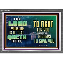 THE LORD IS WITH YOU TO SAVE YOU  Christian Wall Décor  GWEXALT10489  "33X25"