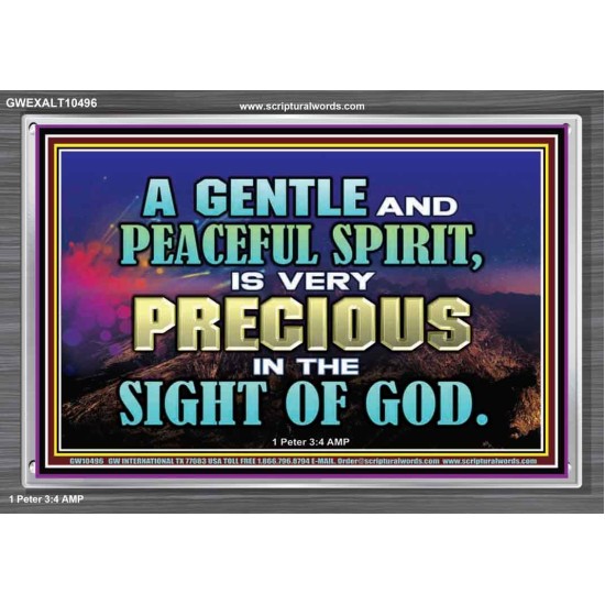 GENTLE AND PEACEFUL SPIRIT VERY PRECIOUS IN GOD SIGHT  Bible Verses to Encourage  Acrylic Frame  GWEXALT10496  