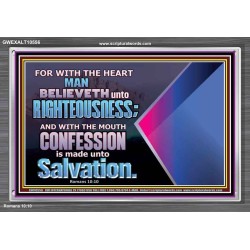 TRUSTING WITH THE HEART LEADS TO RIGHTEOUSNESS  Christian Quotes Acrylic Frame  GWEXALT10556  "33X25"