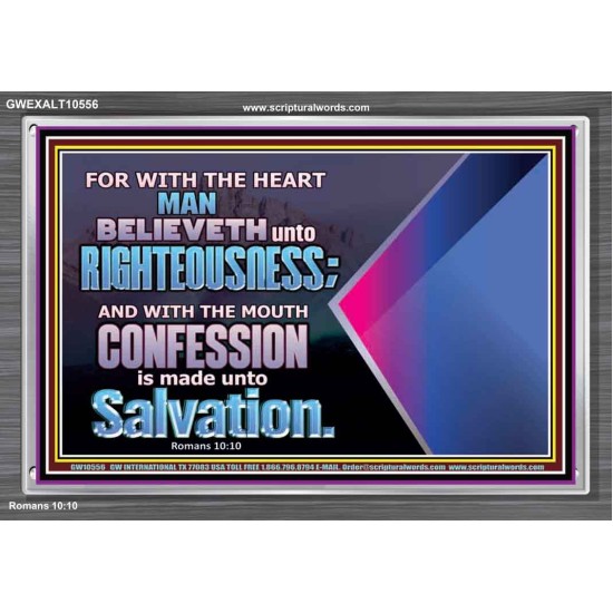 TRUSTING WITH THE HEART LEADS TO RIGHTEOUSNESS  Christian Quotes Acrylic Frame  GWEXALT10556  