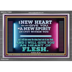 A NEW HEART ALSO WILL I GIVE YOU  Custom Wall Scriptural Art  GWEXALT10608  