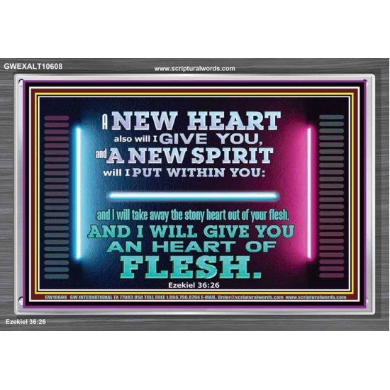 A NEW HEART ALSO WILL I GIVE YOU  Custom Wall Scriptural Art  GWEXALT10608  
