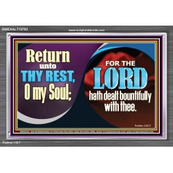 THE LORD HATH DEALT BOUNTIFULLY WITH THEE  Contemporary Christian Art Acrylic Frame  GWEXALT10792  "33X25"