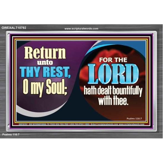 THE LORD HATH DEALT BOUNTIFULLY WITH THEE  Contemporary Christian Art Acrylic Frame  GWEXALT10792  