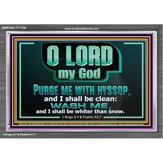 PURGE ME WITH HYSSOP AND I SHALL BE CLEAN  Biblical Art Acrylic Frame  GWEXALT11736  