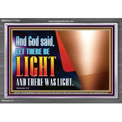 AND GOD SAID LET THERE BE LIGHT AND THERE WAS LIGHT  Biblical Art Glass Acrylic Frame  GWEXALT11744  