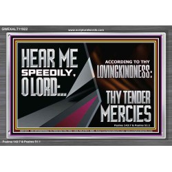 HEAR ME SPEEDILY O LORD ACCORDING TO THY LOVINGKINDNESS  Ultimate Inspirational Wall Art Acrylic Frame  GWEXALT11922  "33X25"